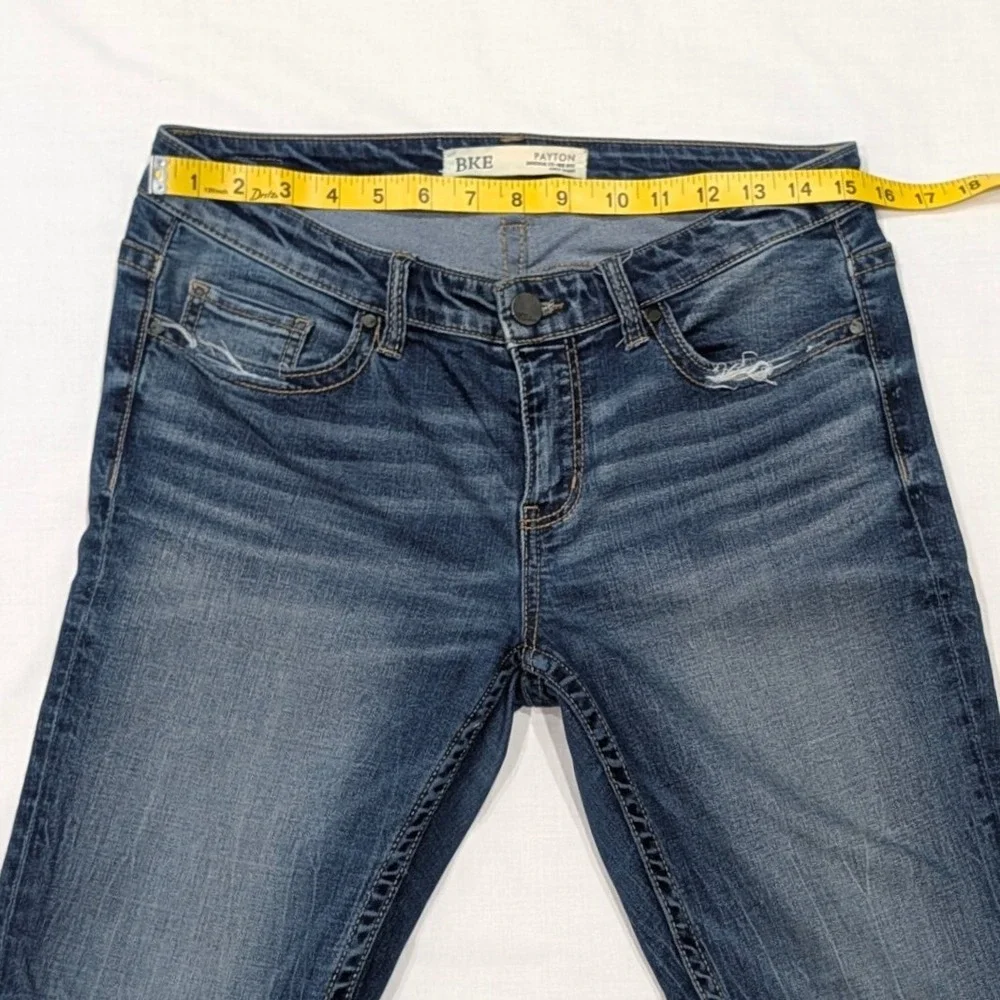 BKE Payton Ankle Skinny Jeans Womens Mid Rise Medium Wash Distressed Denim 27